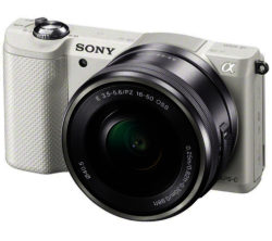 SONY  a5000 Compact System Camera with 16-50 mm f/3.5-5.6 OSS Zoom Lens - White